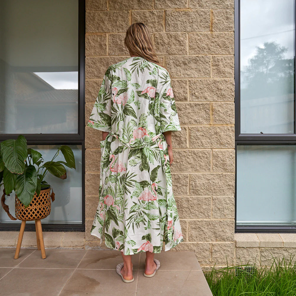 Linen Connections Flamingo Fantasy Kimono