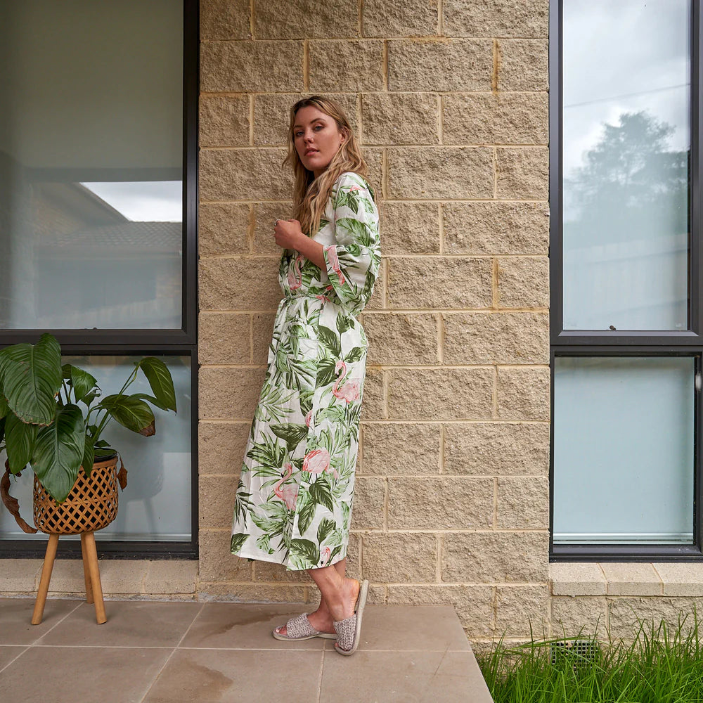 Linen Connections Flamingo Fantasy Kimono