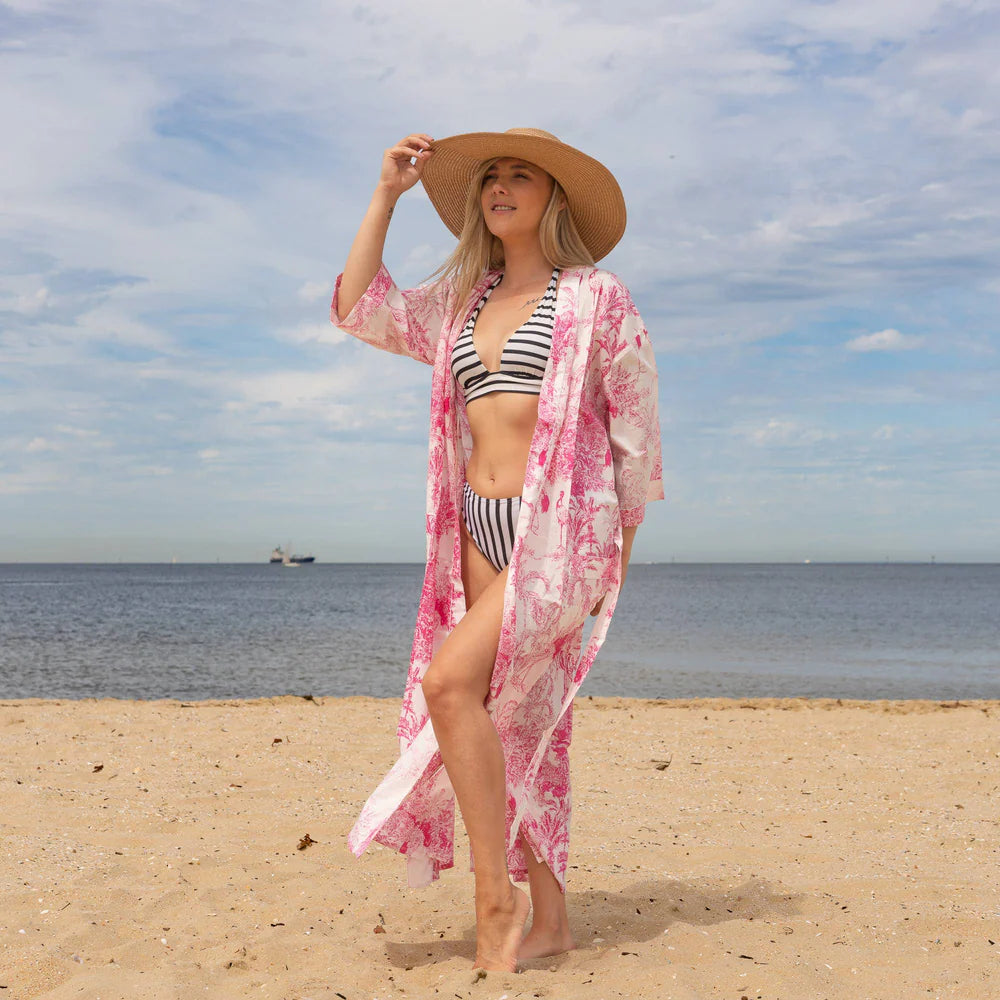 Linen Connections Floral Vibes Kimono