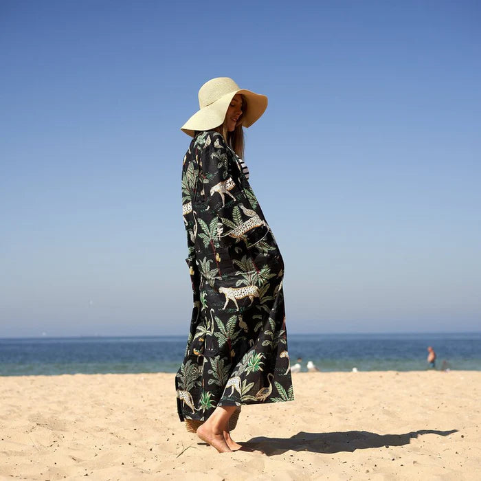 Linen Connections Midnight Jungle Kimono