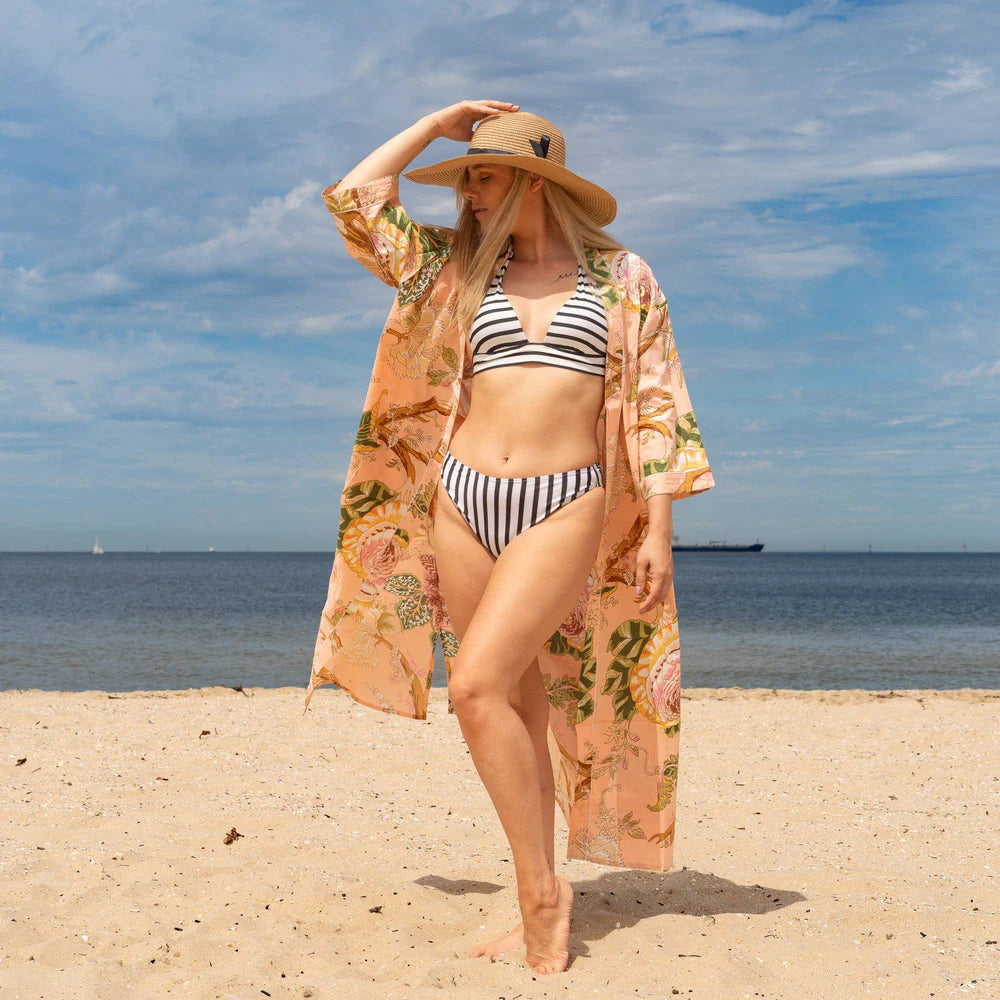 Linen Connections Tree of Life Pink Kimono