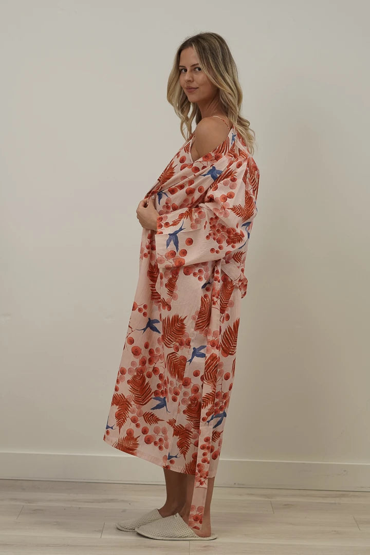 Linens Unlimited Bloom & Flight Blush Pink Kimono