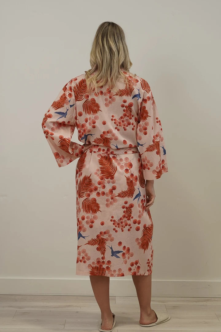 Linens Unlimited Bloom & Flight Blush Pink Kimono