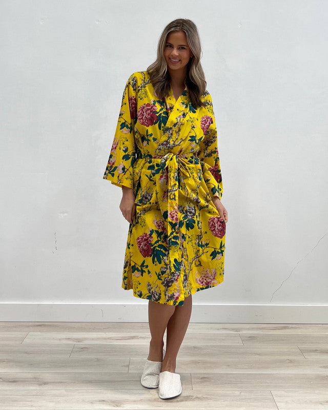 Linens Unlimited Lakshmi Primrose Yellow Kimono