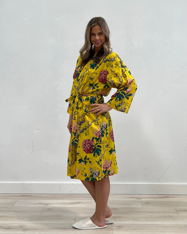 Linens Unlimited Lakshmi Primrose Yellow Kimono