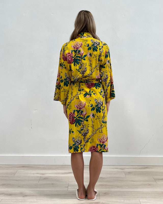 Linens Unlimited Lakshmi Primrose Yellow Kimono