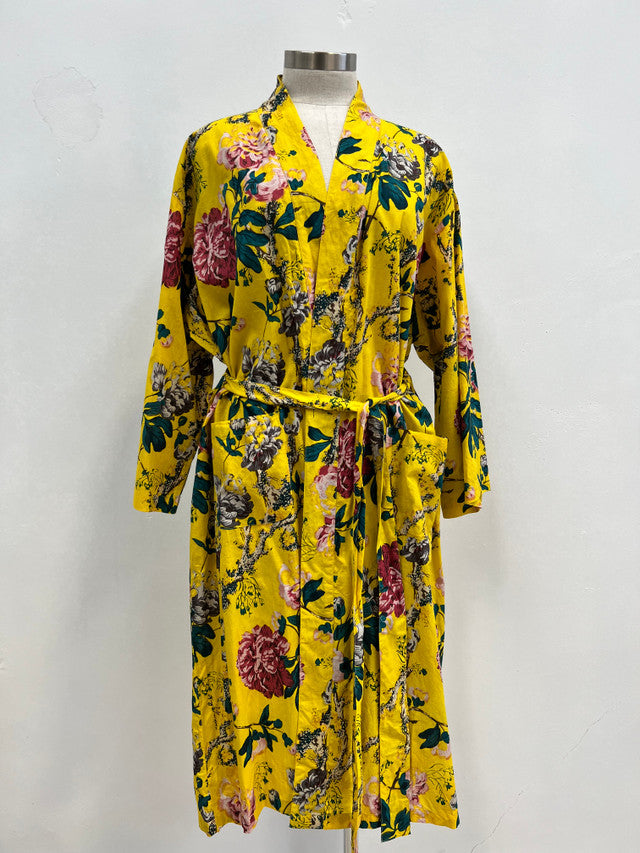 Linens Unlimited Lakshmi Primrose Yellow Kimono