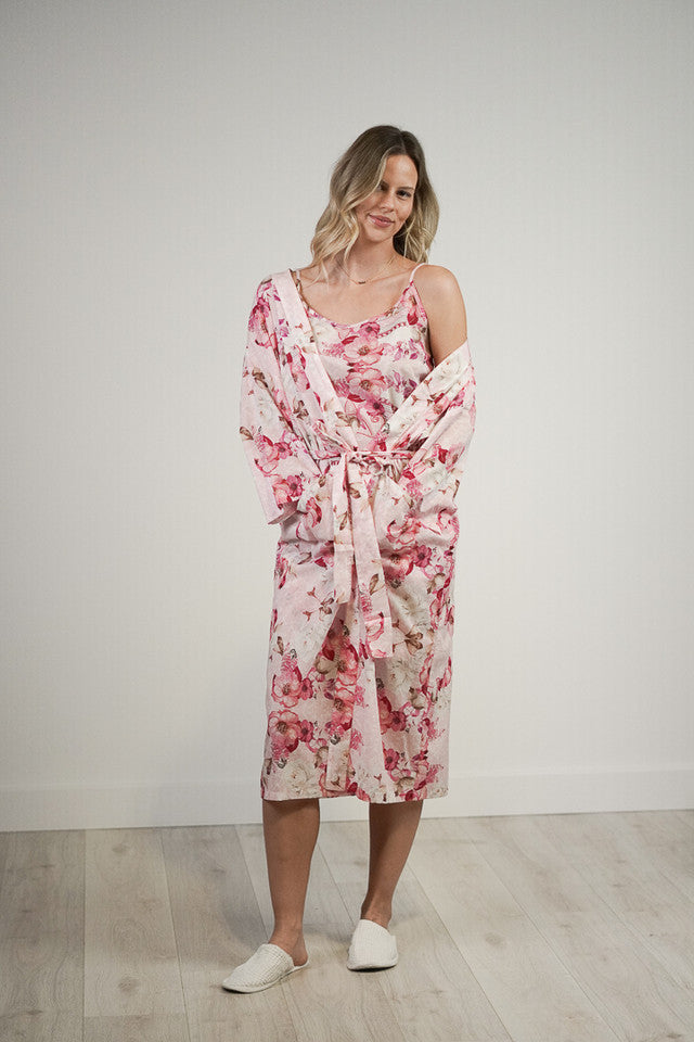 Linens Unlimited Peony Garden Kimono