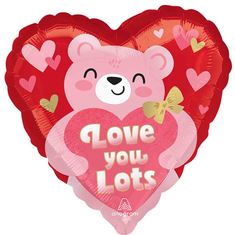 Love You Blush Bear Hug 45cm Balloon (Inflated)