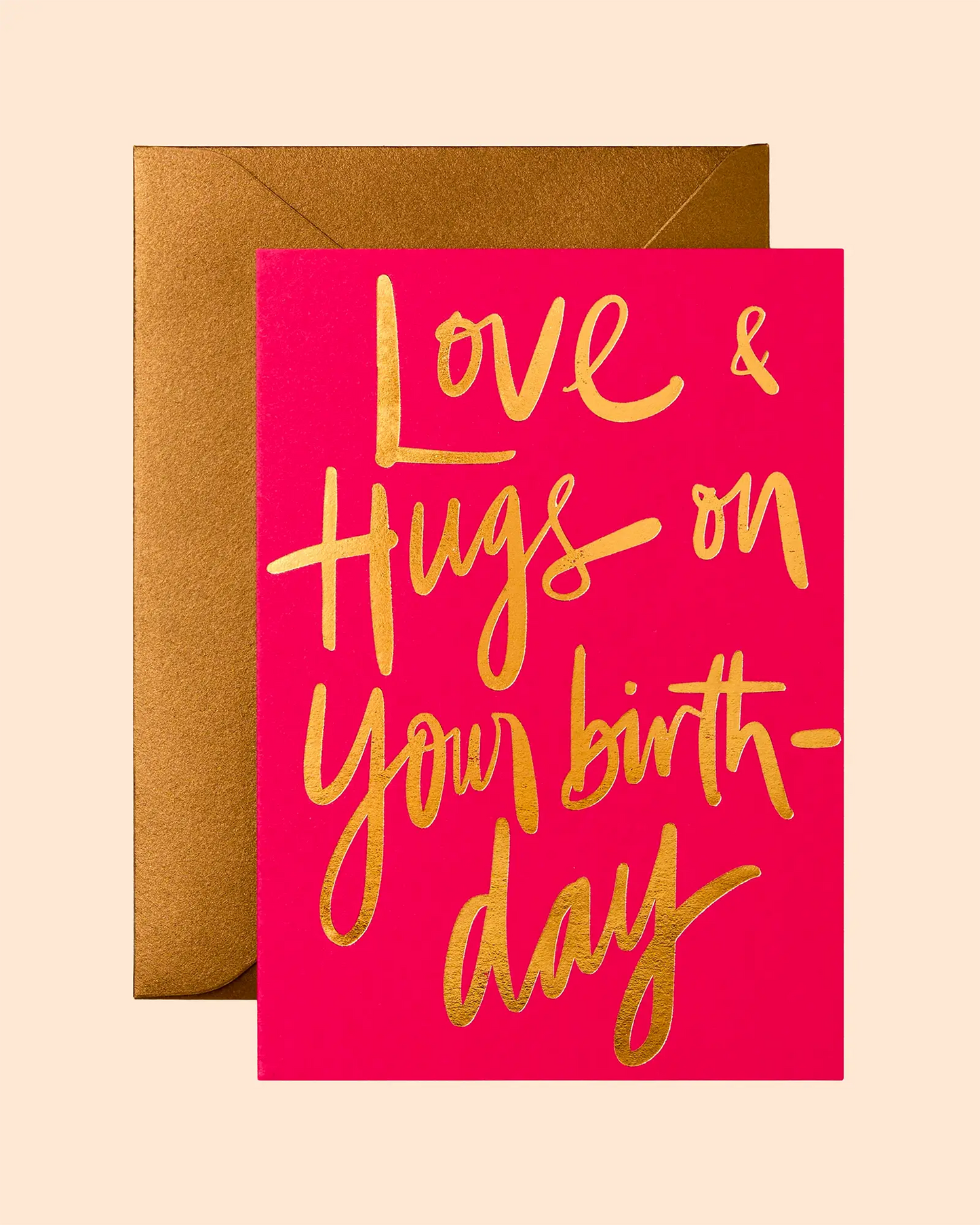 Love & Hugs On Your Birthday (Hot Pink) Card
