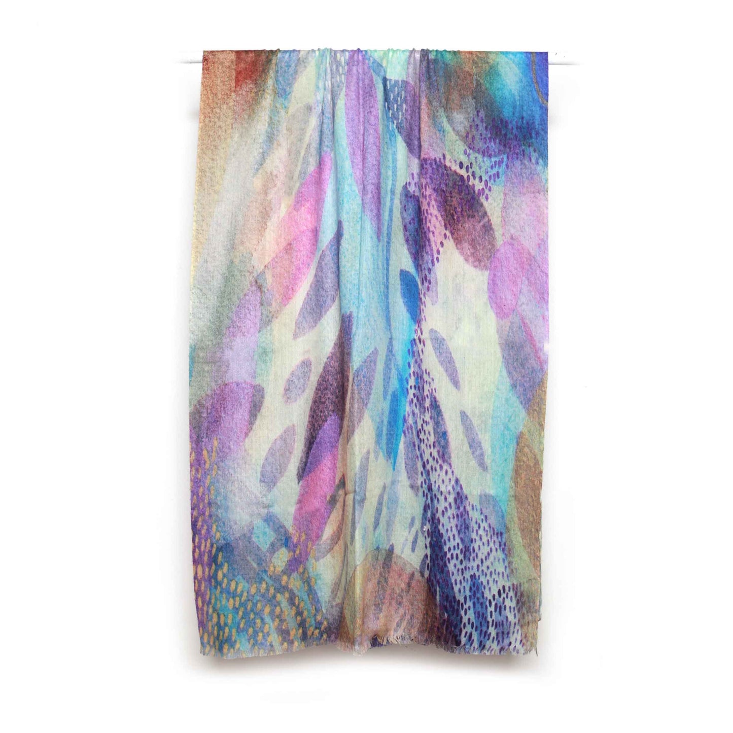 Mystic Waves Abstract Cotton Modal Wool Scarf