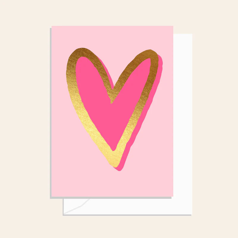 Painty Heart Neon Pink Card