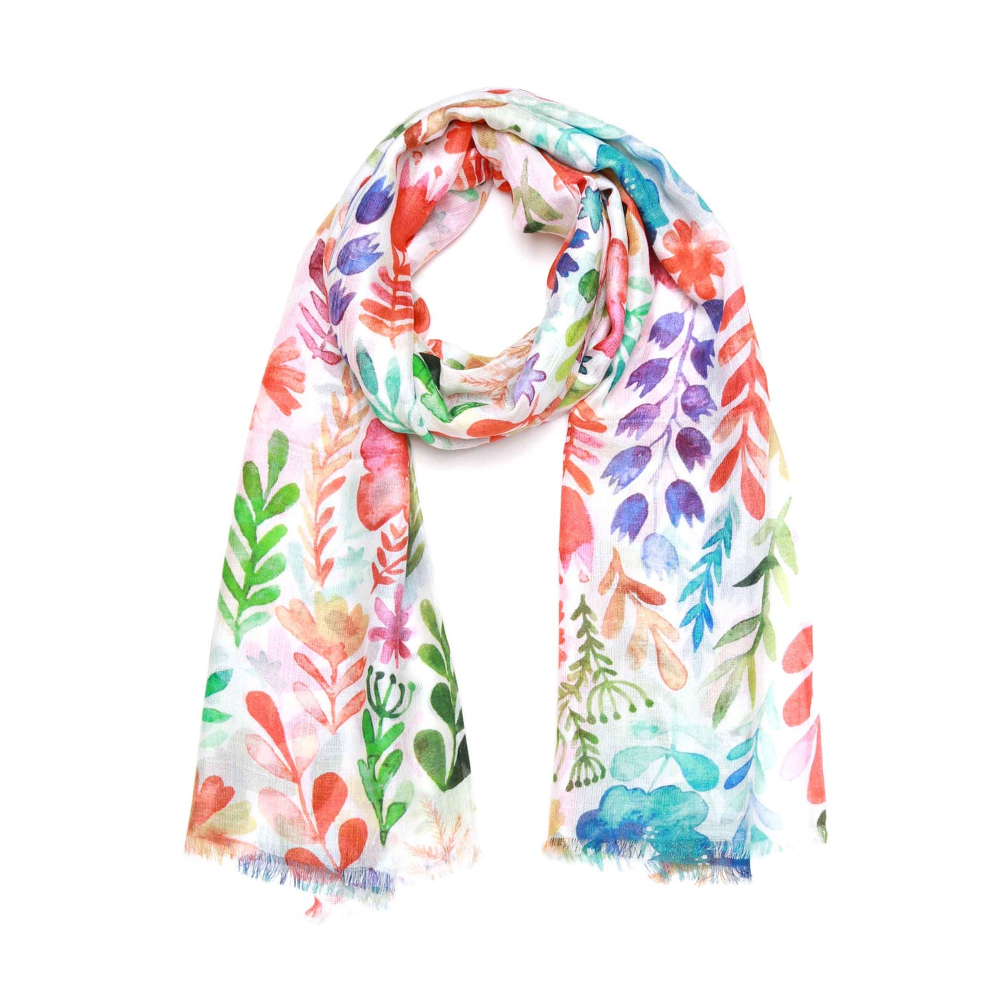 Rainbow Garden Japanese Floral Cotton Modal Scarf