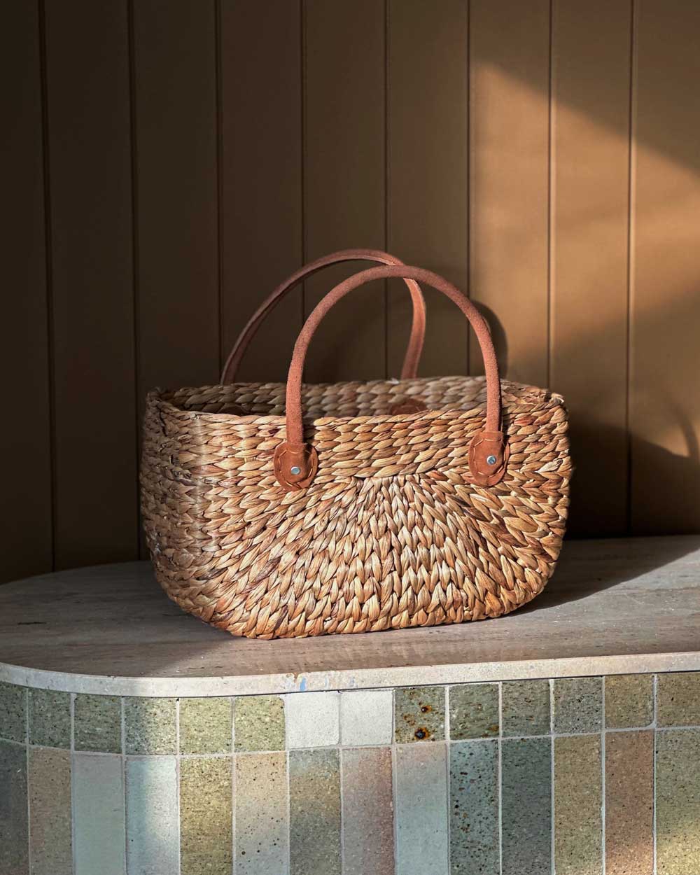 Robert Gordon Harvest Basket with Suede Handles (Large)