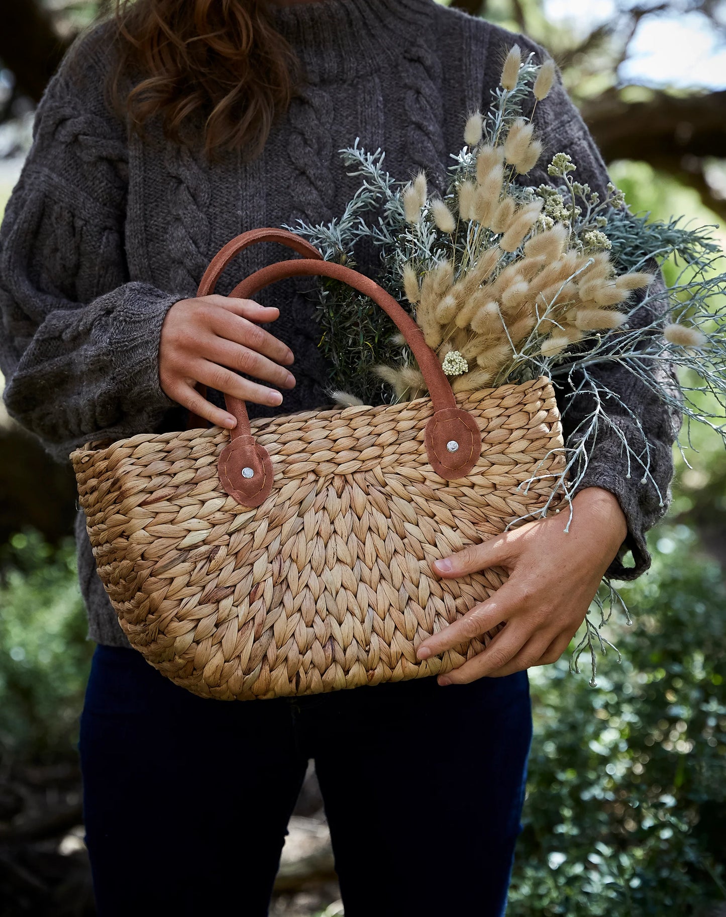 Robert Gordon Harvest Basket with Suede Handles (Small)