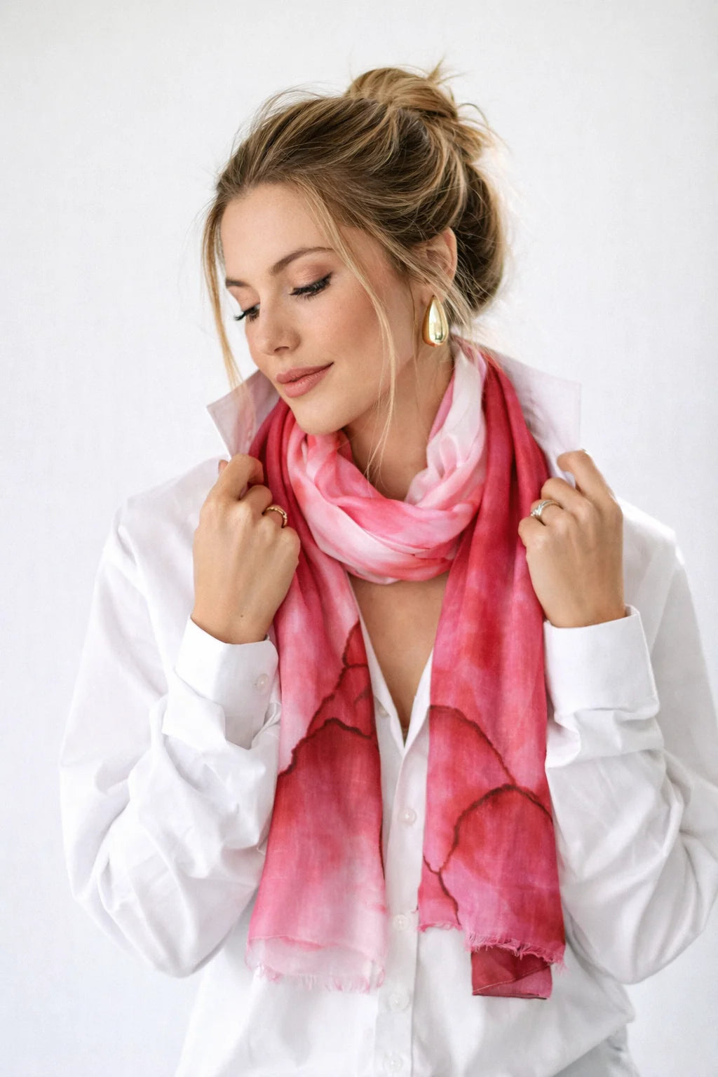 Rosé Dreams Abstract Cotton Modal Scarf