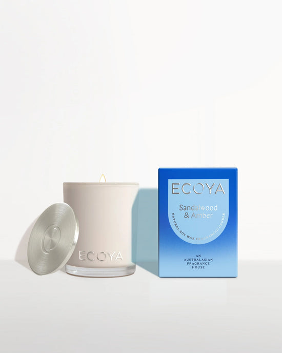 Ecoya Sandalwood & Amber Mini Madison Jar Candle