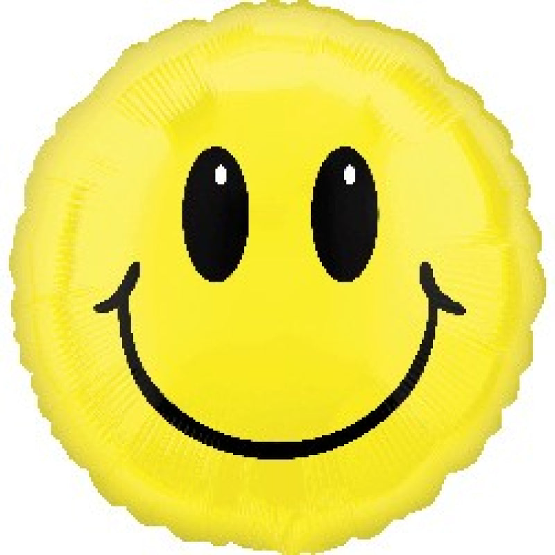 Smile Face Yellow 45cm Balloon (Inflated)