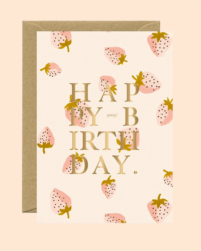 Strawberries Birthday Card