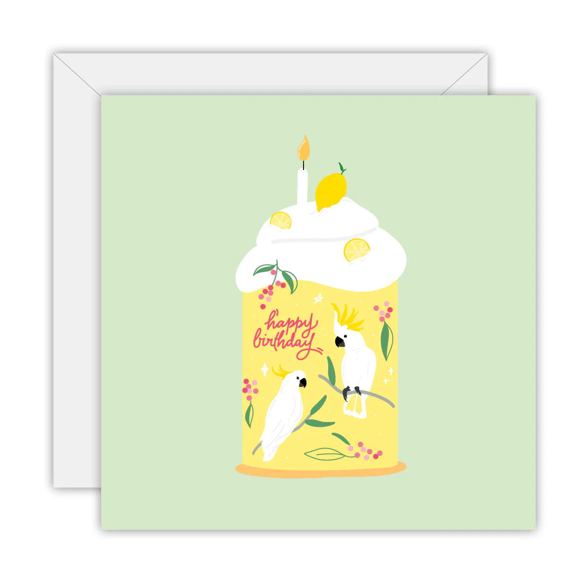 Sulphur Crested Cockatoo Happy Birthday Card