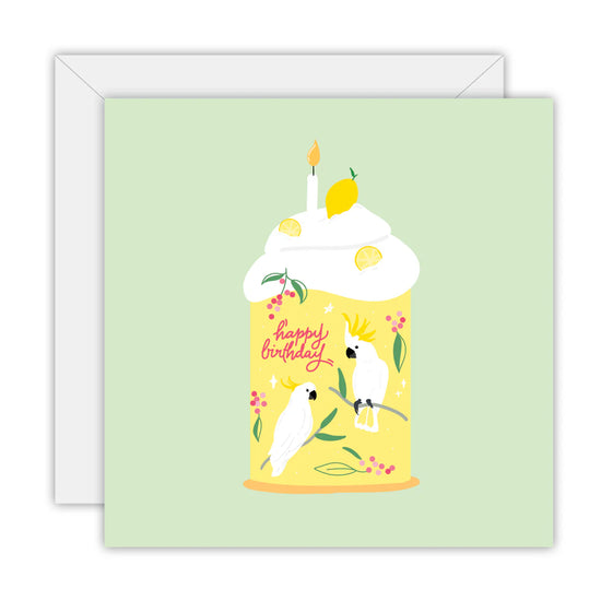 Sulphur Crested Cockatoo Happy Birthday Card