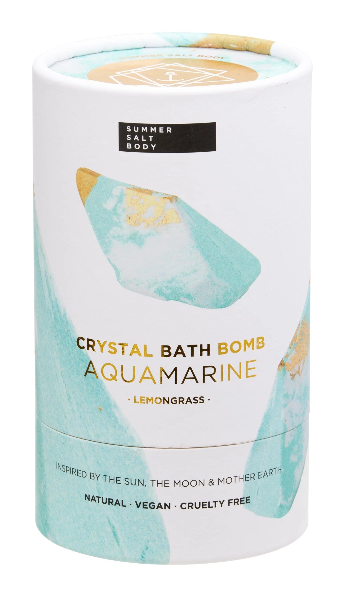 Summer Salt Body Crystal Bath Bomb Aquamarine (Lemongrass)