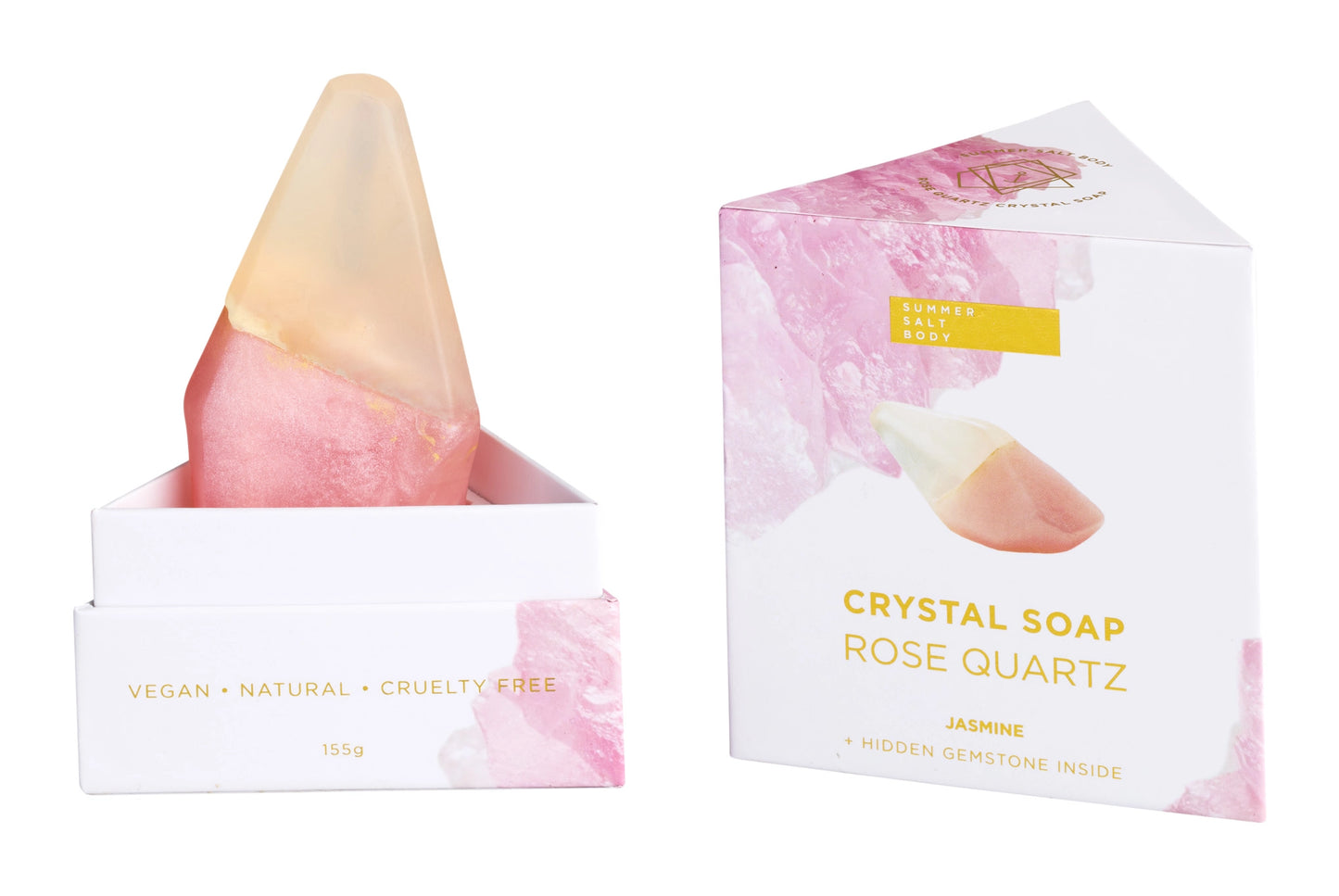 Summer Salt Body Rose Quartz Crystal Soap (Jasmine)