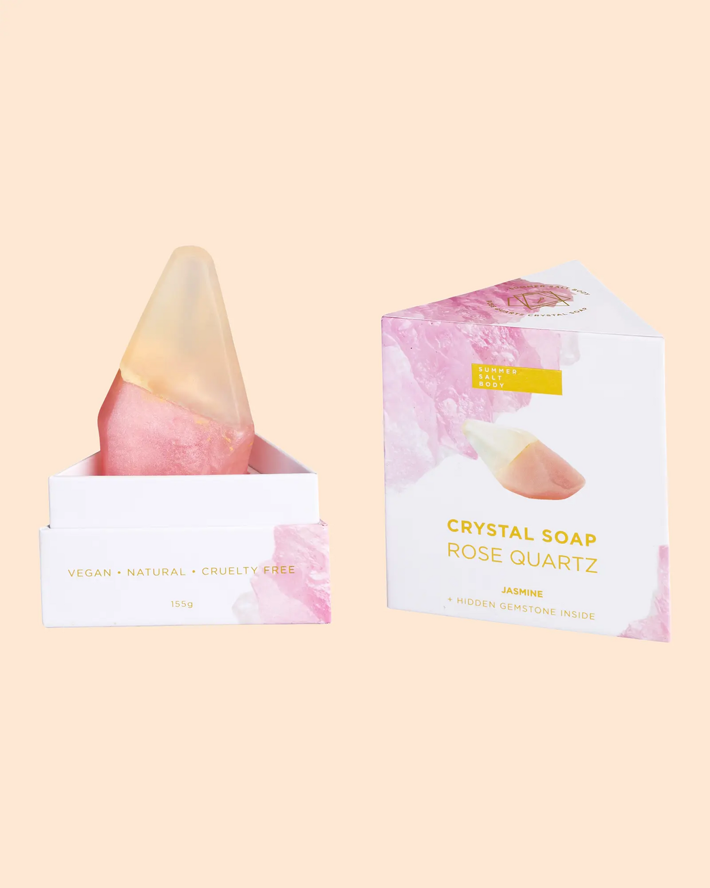 Summer Salt Body Rose Quartz Crystal Soap (Jasmine)