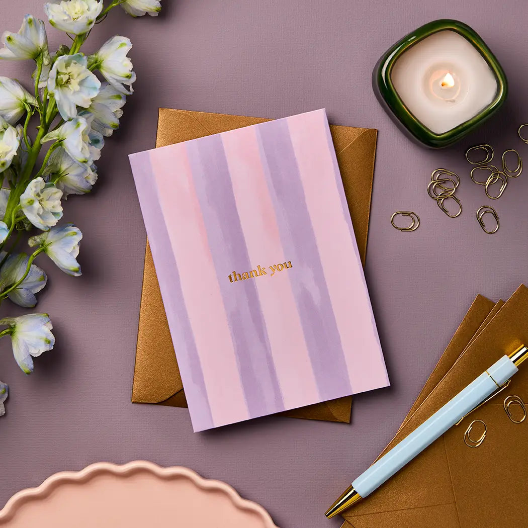 Thank You (Pastel Stripes) Card