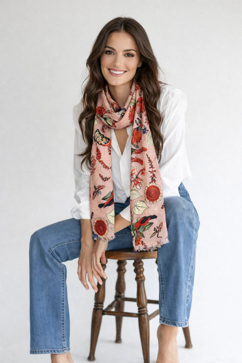 Tropical Garden Cotton Modal Blend Scarf