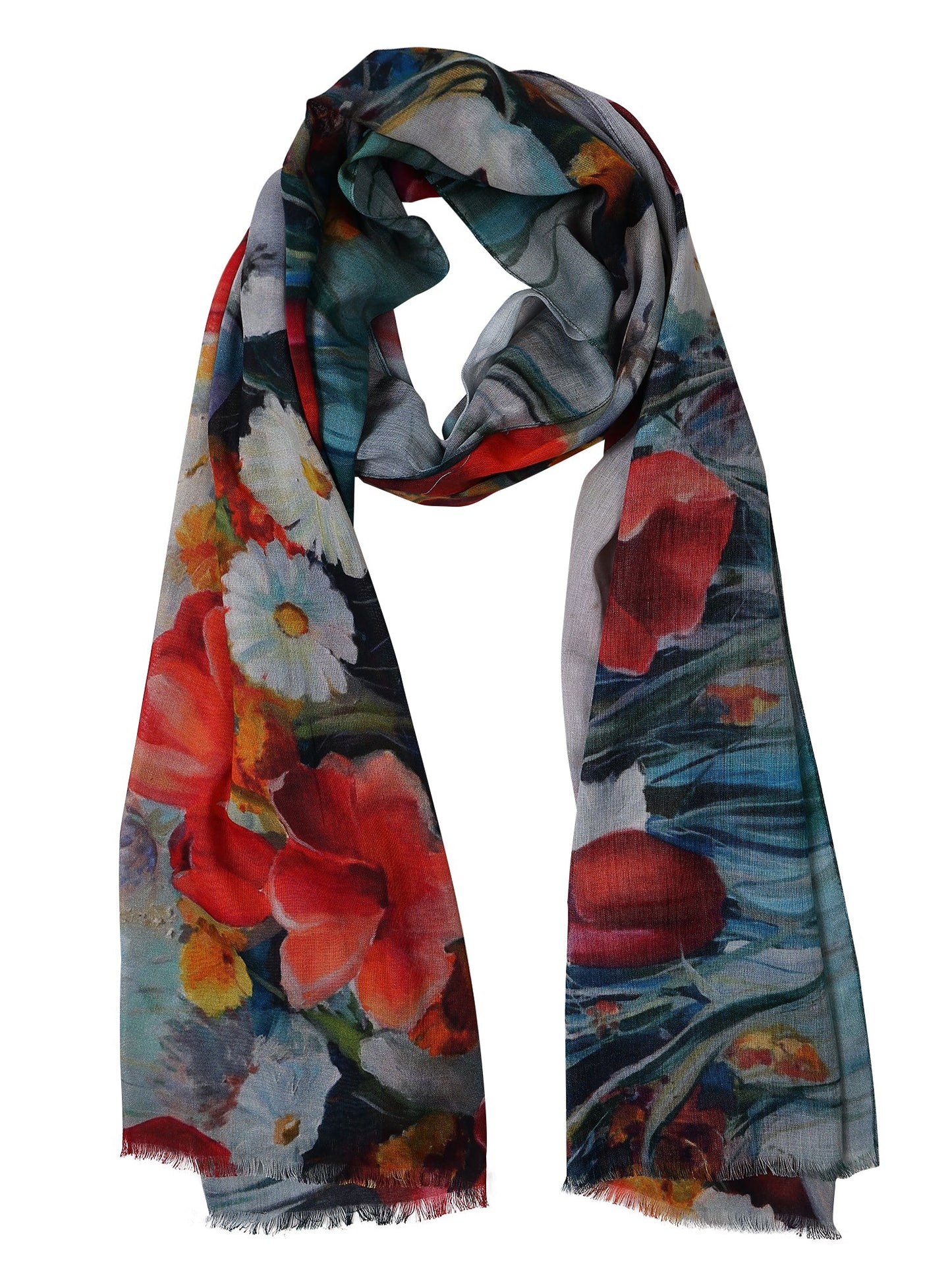 Tulips Floral Cotton Modal Scarf