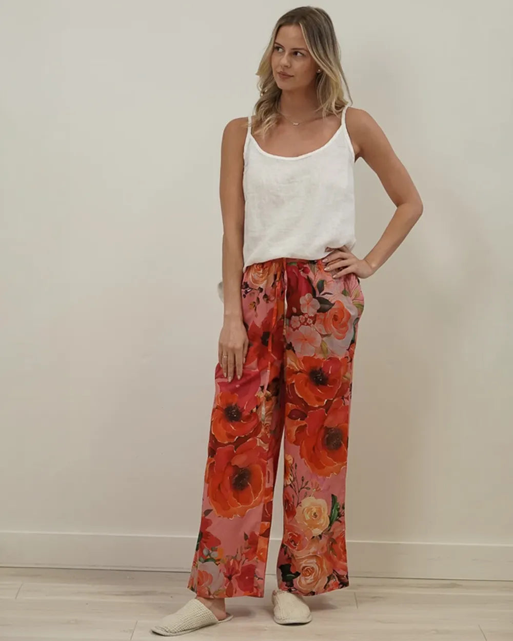 Linens Unlimited Tuscan Rose Pink Lounge Pants
