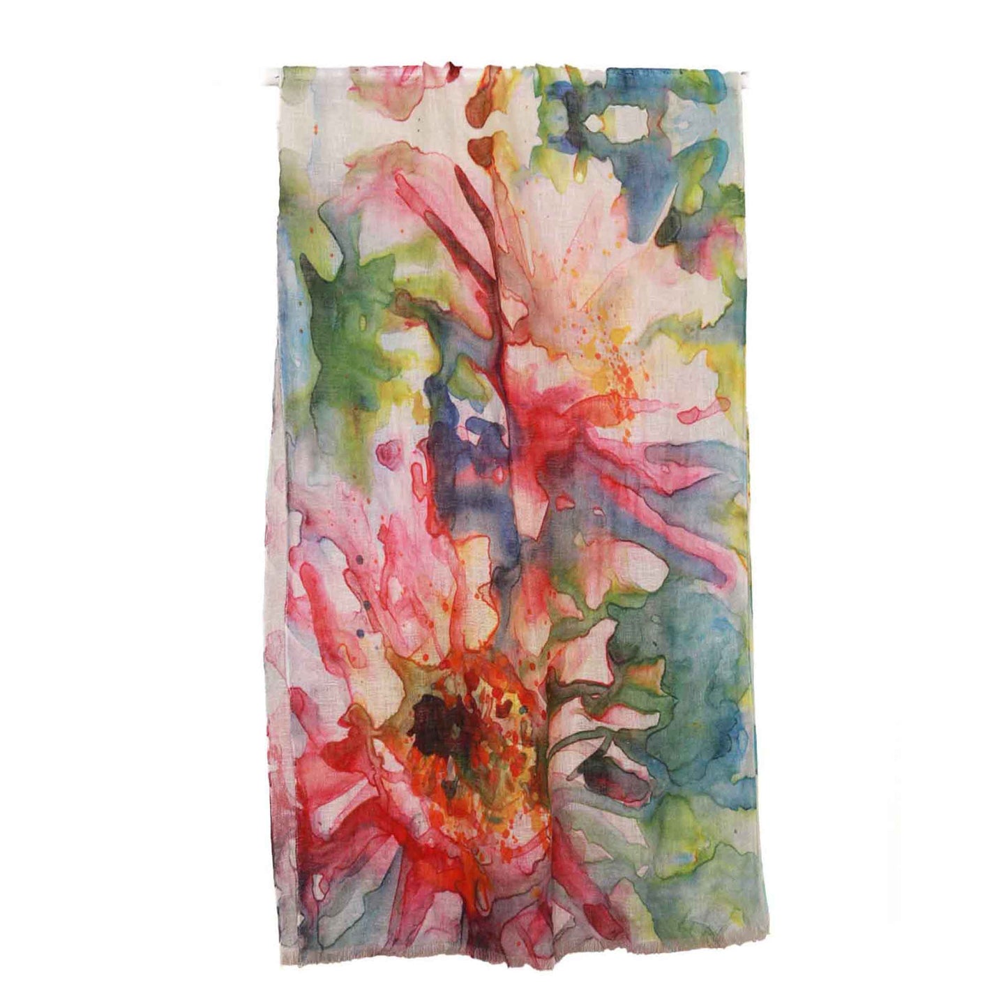 Watercolor Bloom Abstract Floral Cotton Modal Scarf