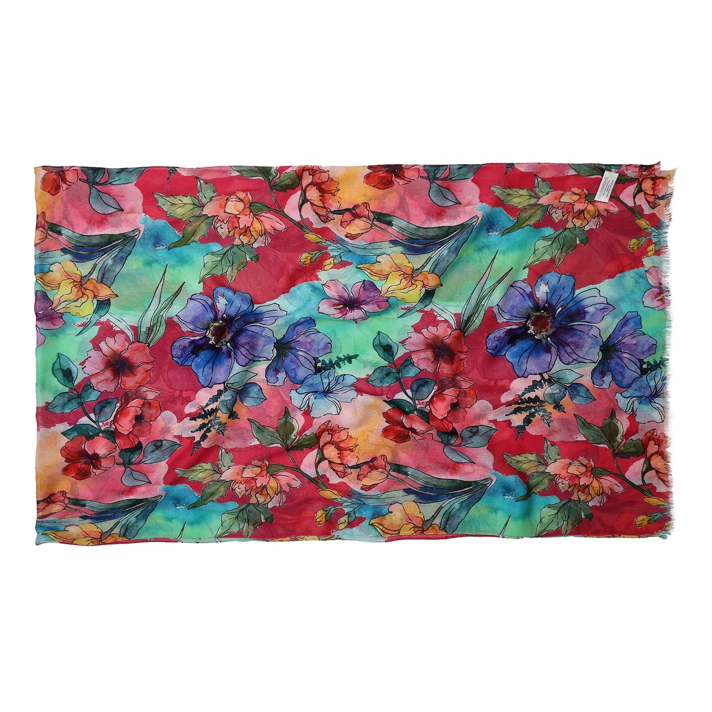 Watercolour Garden Bloom Cotton Modal Scarf