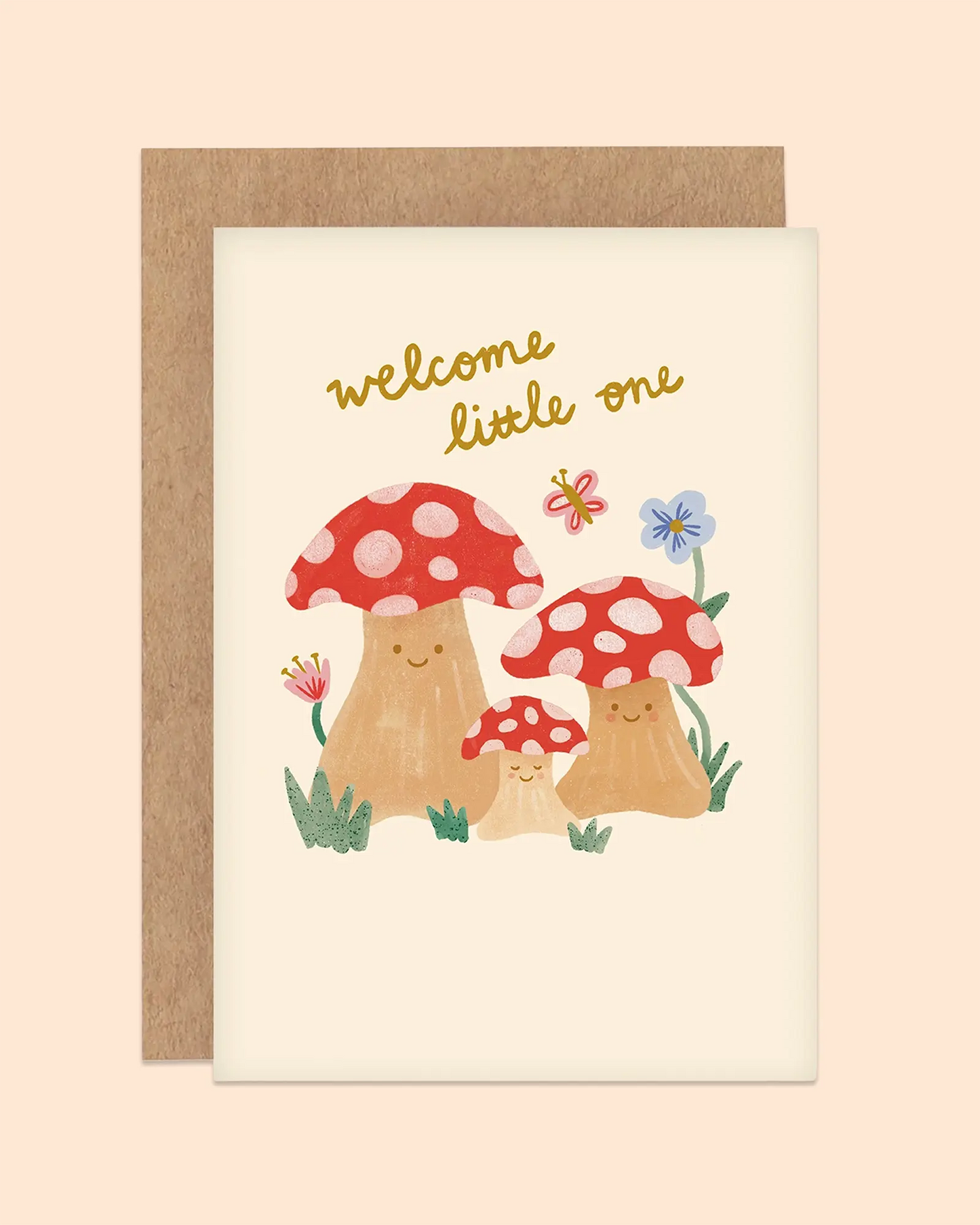 Welcome Little One Mushroom Card