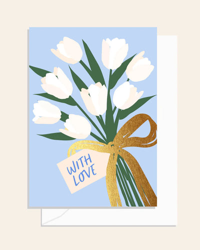 White Flower Bunch Card