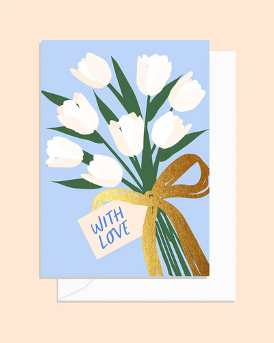 White Flower Bunch Card