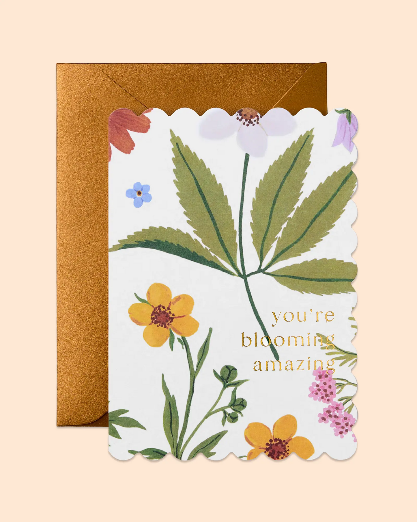 You're Blooming Amazing (Floral) Scallop Edge Card
