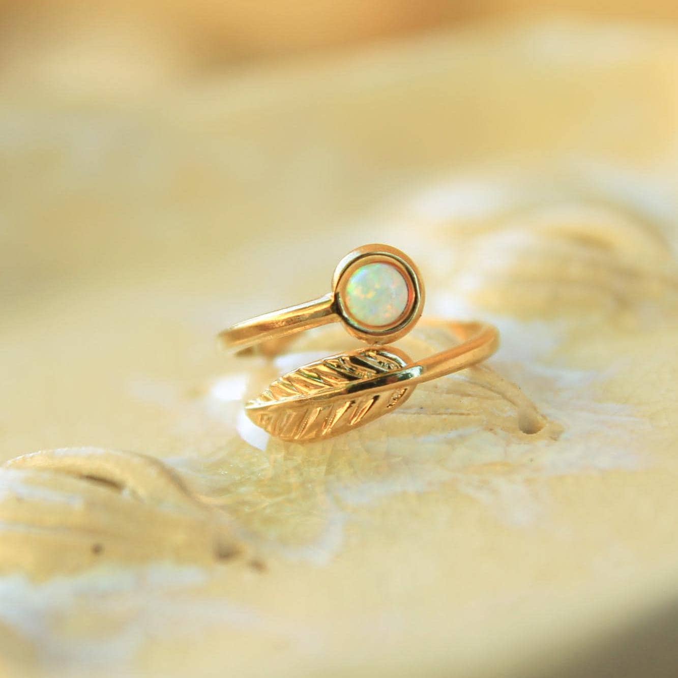 Gold Leaf Opal Ring