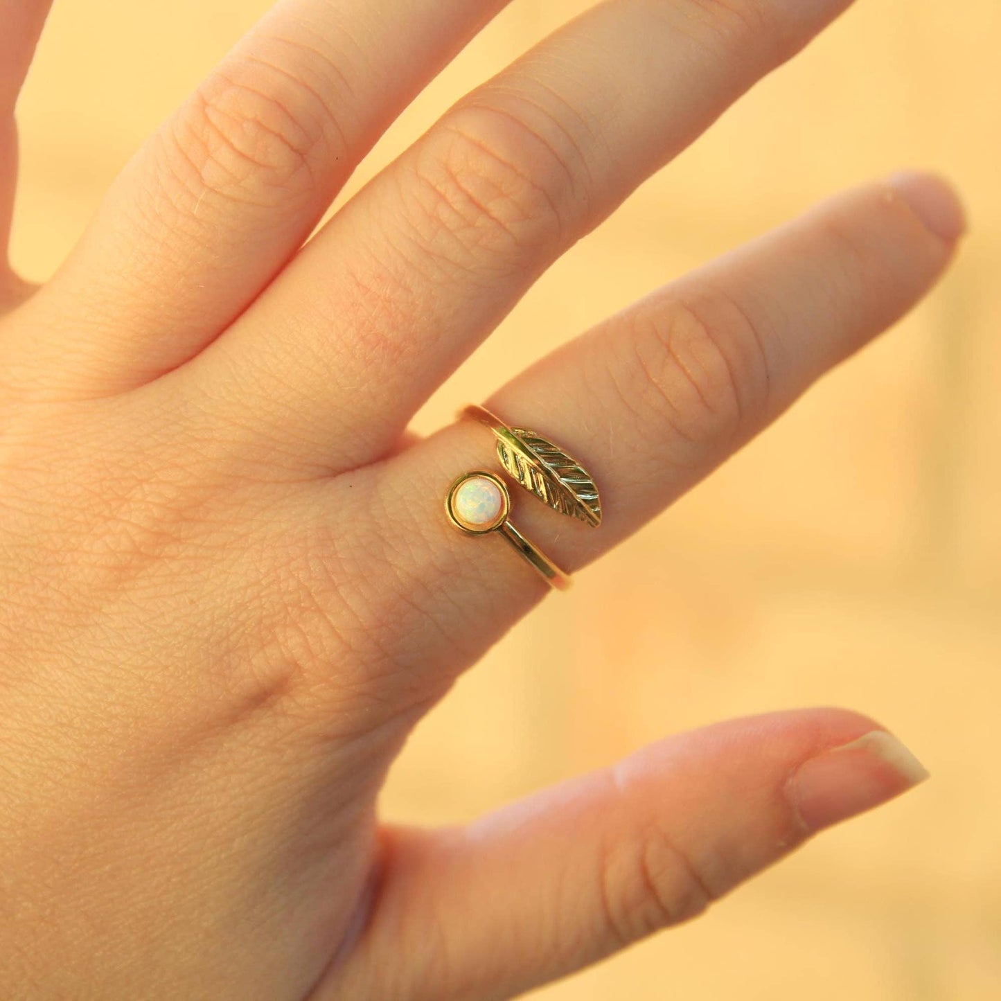 Gold Leaf Opal Ring