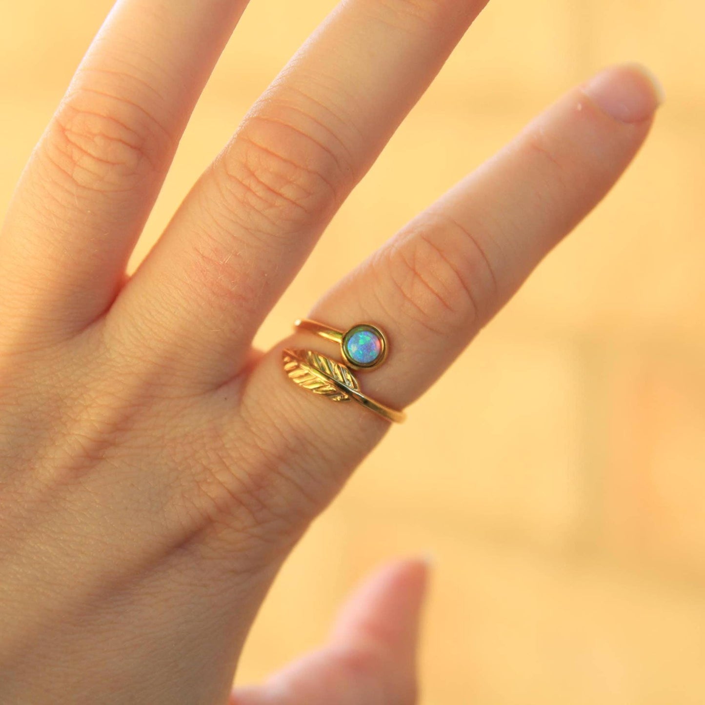 Gold Leaf Opal Ring