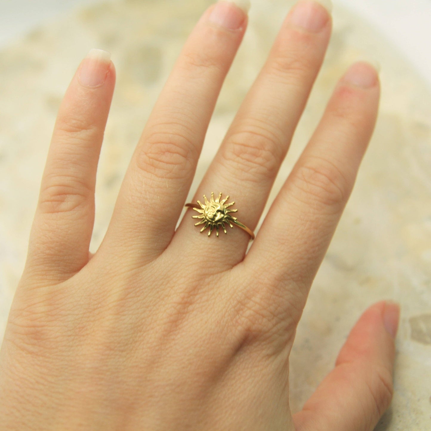 Golden Sun Cuff Ring