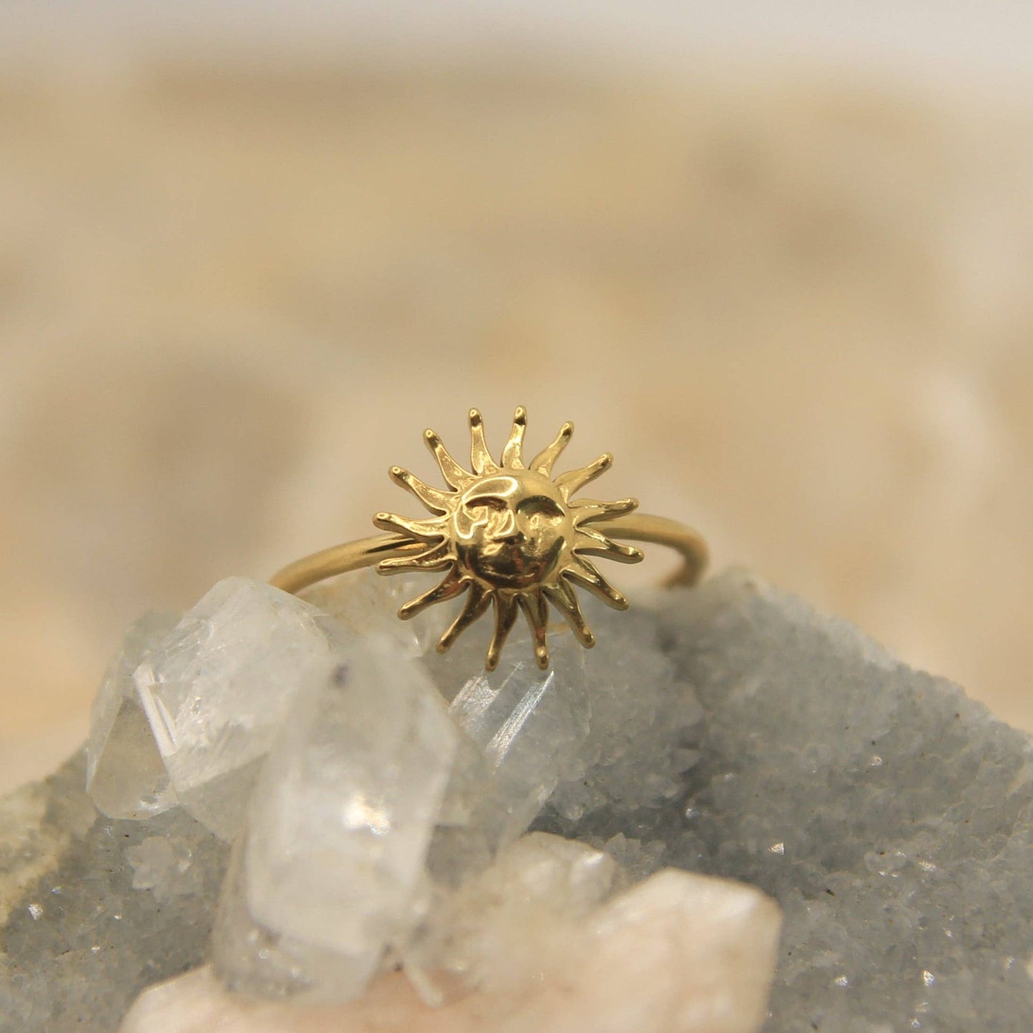 Golden Sun Cuff Ring