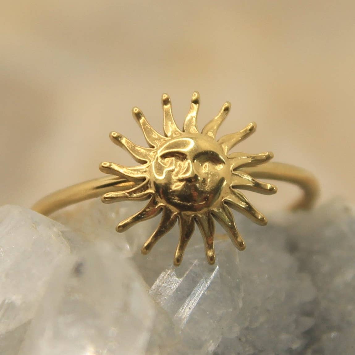 Golden Sun Cuff Ring