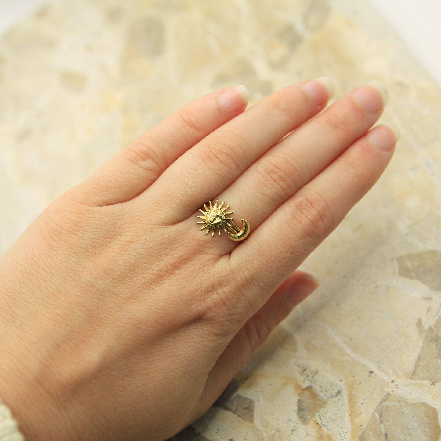 Golden Sun Cuff Ring