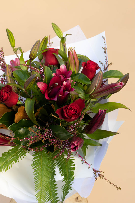 Lilies & Red Rose Bouquet